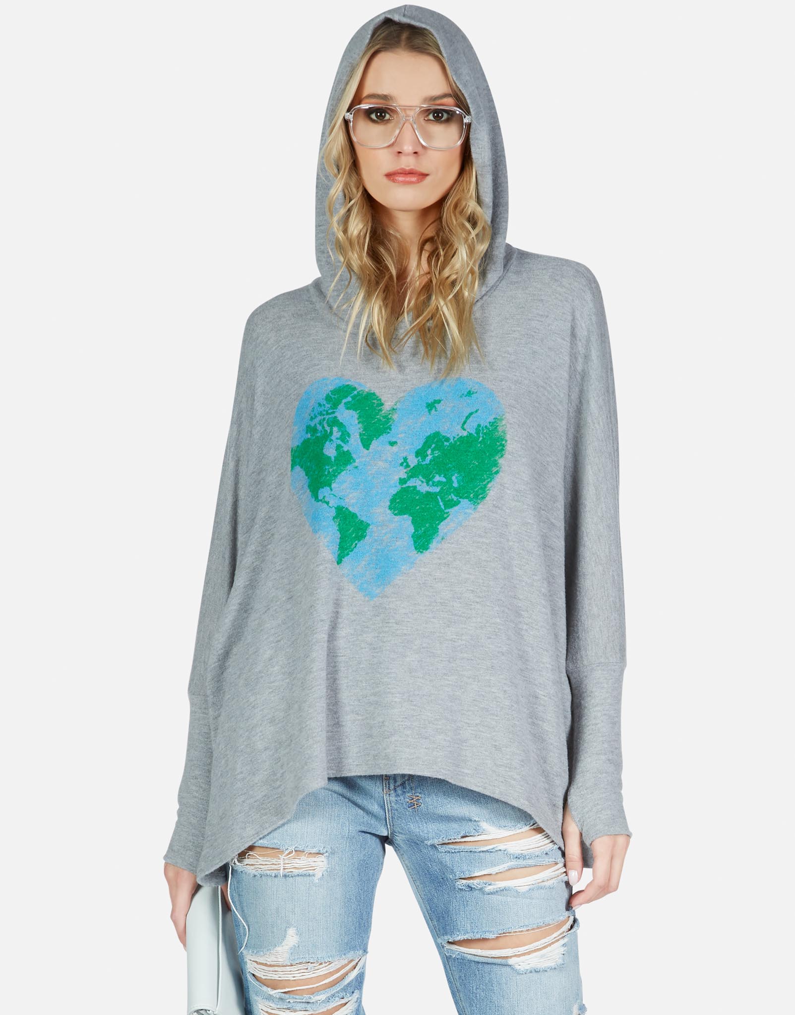 Lauren Moshi Women's Wilma World Love - Heather Grey