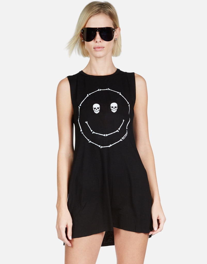 Lauren Moshi X Women's Deanna Skull Eye Happyface - Black